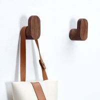 【YF】 Walnut Wood Key Decorative Hooks Holder Door Hanger Wall Coat Bag Rack Hat Scarf Robe Storage Hook Home Decor Organizr