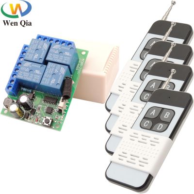 [NEW] 433MHz Universal Remote Control AC220V 10A 4CH 2200W Rf Relay Receiver 1000m Transmitter and Controller Moudle for Garage/Door