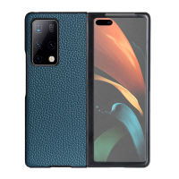 Ssเหมาะสำหรับ Huawei Mate X2ลิ้นจี่ขนาดใหญ่ที่พับได้เคสโทรศัพท์หนังวัวฝาหนังปิดป้องกัน Matex2ฝาหลัง