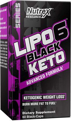 Nutrex Research Lipo-6 Keto Ketogenic Weight Loss Support goBHB Salts, Carnitine, Apple Cider Vinegar Choline Bitartrate 60 Black Capsules คีโต เพิ่มการเผาผลาญ ลดไขมัน สร้างกล้ามเนื้อ
