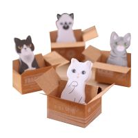 ﹍◇▧ 20pcs Stationery 3D Cartoon Sticky Notes Kawaii Scrapbooking Cat Box Stickers Office School Student Kids Supplies Memo Pad