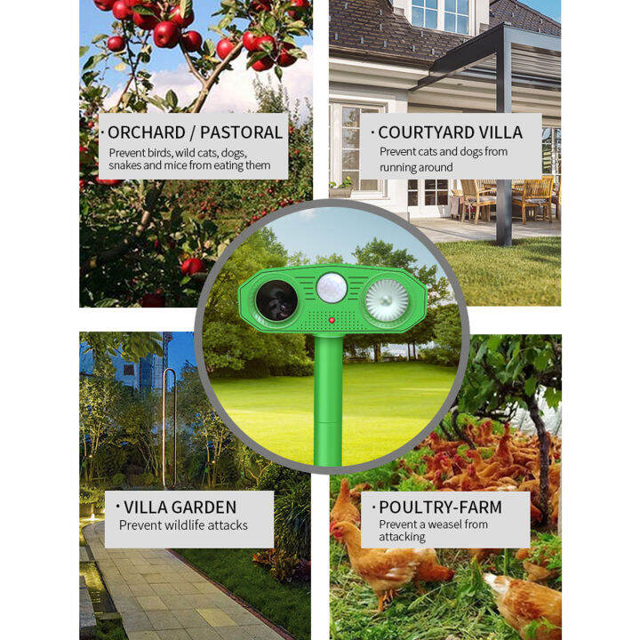 เครื่องไล่แมลงพลังงานแสงอาทิตย์-ultrasonic-bird-repeller-พร้อม-motion-sensor-สำหรับ-outdoor-waterproof-yard-garden-farm-animal-repellent