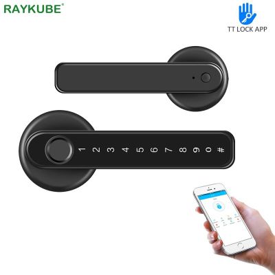 RAYKUBE เครื่องลายนิ้วมือล็อคประตูอิเล็กทรอนิกส์บลูทูธล็อค TT เกตเวย์ Wifi รองรับ AI คำสั่งเสียง Alexa Google ล็อคอัจฉริยะ