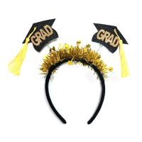 【CC】 Tinsel Graduation Hat Headband Hair Hoop Performances Headpiece Presents for Students Teen DropShip