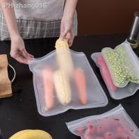 1Pc Reusable Food Freezer Bags Leakproof Silicone Ziplock Bags BPA Free Lunch Bag Meat Fruit Veggies Storage Bag Dishwasher Safe