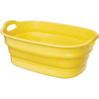 กะละมังพับได้ สีเหลือง (Yellow) Folding Plastic Basin Yellow