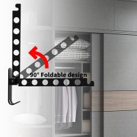 Foldable Coat Hooks, Wall Coat Rack Wall Hooks Folding Hooks for Balcony Bathroom Laundry Room (Black, 1 Piece)