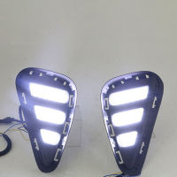 2PCS LED DRL ไฟวิ่งกลางวันไฟตัดหมอกสำหรับ Kia Forte 2018พร้อมไฟเลี้ยวสีเหลืองสไตล์ Relay