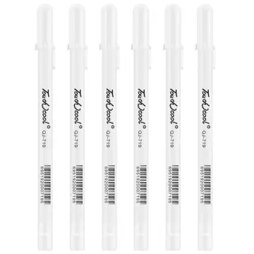 White Gel Pen Set 0.6mm Fine Tip Sketching Pens For Artists Drawing Design  3Pcs