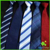 METME เนคไทแฟชั่นผู้ชาย เนคไทนักธุรกิจ สีพื้น แบบซิป ไม่ต้องผูก  Mens tie