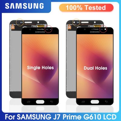 ของแท้5.5นิ้วเหมาะสำหรับการเปลี่ยนจอแสดงผล LCD ของ Samsung Galaxy J7 Prime + เครื่องอ่านพิกัดหน้าจอสัมผัสสำหรับ J7prime G610F G610M ตัวแทนดิสเพลย์