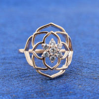 2021 Mothers Day Release Rose Gold Rose™ Open Rose Petals Statement Ring Fashion Pandora Style Engagement Ring For Women