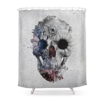Floral Skull Shower Curtain With Hooks Home Decor Waterproof Bath Creative Personality 3D Print Bathroom Curtains