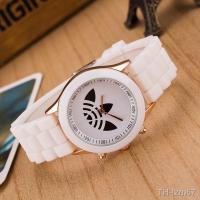 ⌚ นาฬิกา Han edition three clovers silicone watch female students high school student couples watch leisure female quartz watch