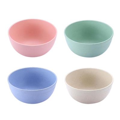 4pcs Mini Cute Wheat Straw Bowl Vinegar Seasoning Solid Soybean Dish Sauce Salt Snack Small Plate Kitchen Supplies