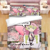 Demon Slayer Anime Kanroji Mitsuri 3D Printed Bedding Set Duvet Covers Pillowcases Comforter Bedding Set Bedclothes Bed Linen 03