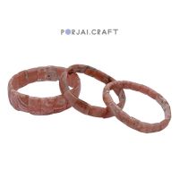 Rhodochrosite rectangle beads bangle กำไลโรโดโครไซต์