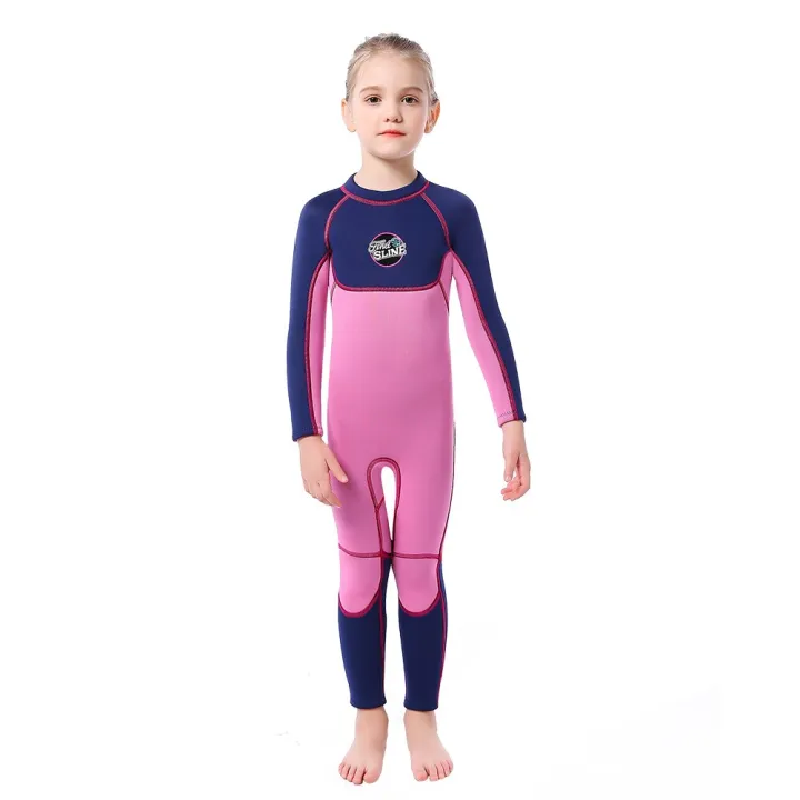 Girls Surf 3mm Neoprene Wetsuit Kids Colorful Swimsuit Scuba Diving