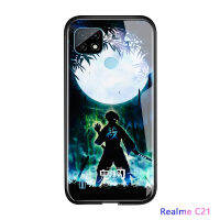 UCUC เคสโทรศัพท์เคสสำหรับ Realme C21ปลอก RealmiC21กันกระแทก Demon Slayer เคสโทรศัพท์อะนิเมะเคสมือถือ เคสโทรศัพท์ เคสหญิง Kimetsu ไม่มี Yaiba Tanjirou Nezuko กระจกเทมเปอร์เคสกันกระแทกฝาครอบ