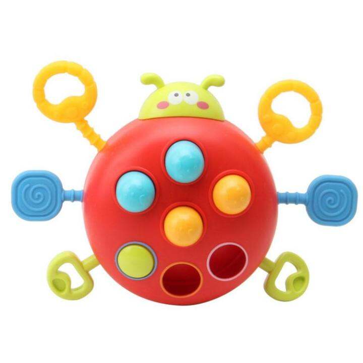 sensory-toys-for-babies-soft-rubber-teething-sensory-development-toys-portable-educational-montessori-toys-ladybug-shape-cartoon-for-children-boys-girls-kids-6-18-months-amicable