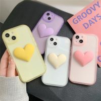 [Phone case]Ottwn ใสหัวใจรักกรณีโทรศัพท์สำหรับ iPhone 11 12 13 Pro Max XS X XR Max 12 13แฟชั่นซิลิโคนกันชนลูกอมสีปก