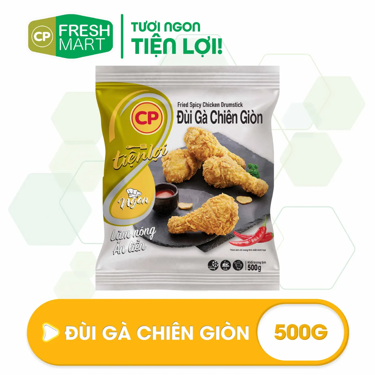 Giao HCM] Đùi Gà Chiên Giòn CP 500g - Gà Rán CP Foods - Thơm ngon ...