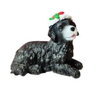 Resin Crafts with Christmas Ball Hat Dog Ornaments Childrens Christmas Gifts Home Decoration Animal Furnishings