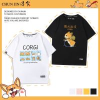 2023High quality new style original Korean version of ins Corgi Shiba Inu short-sleeved T-shirt male and female cartoon anime couple cute dog pattern custom clothes