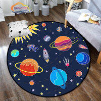Space Universe Vector Ufo and Many Planets In Galaxy Round Bedroom Floor Mat Cosmos and solar system pattern Decoration Cars