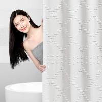 Shower Curtain Home Concealed Cut Flower Polyester Fabric Curtains Hotel Bath Bathroom Waterproof Accessories Q0T2