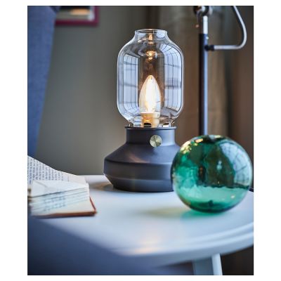 สวยงาม ✨ คุณภาพเยี่ยม  โคมไฟตั้งโต๊ะ โคมไฟ อ่านหนังสือ TÄRNABY ทาร์นาบี โคมไฟตั้งโต๊ะ, สีแอนทราไซต์ โคมไฟ หัวเตียง โคมไฟ ห้องนอน
