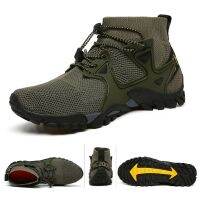 Mens Sneakers Shoes Nonslip Mesh Surfing Swim Hiking Boots Breathable Quick Dry Elastic Shoelace Military Man Tactical Boots