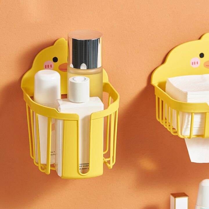 cartoon-shape-toilet-paper-holder-wall-mounted-hollowed-out-bottom-no-drilling-holder-fresh-and-breathable-tissue-holder-racks-bathroom-counter-storag