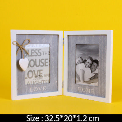 Vintage Retro Fir Solid Wood Photo Frame Photoframe 6 Inches Nordic Home Decoration Accessories Modern Toys Birthday Gifts
