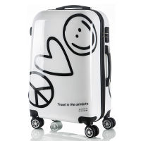 nd Hardside Luggage Trolley Case Cute Cartoon Graffiti Suitcase 20 Inch Boarding Case 24 Inch Universal Wheel Luggage