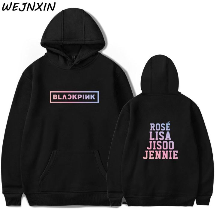 wejnxin-มาใหม่-k-pop-hoodies-เสื้อสวมหัว-blackpink-กลุ่มสวมเสื้อคลุมด้วยผ้า