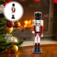 ROSENICE【Hot Sale】 เดสก์ท็อปคริสต์มาส Nutcracker แบบดั้งเดิมรูปทหาร Nutcracker ไม้ตกแต่งวันหยุด