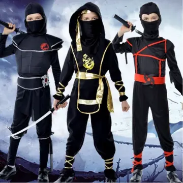 Japanese Ninja Costume Anime Ninja Hooded Suit Kids Clothes Ninja Onesie  Cosplay Costume Halloween Kids Party Clothes