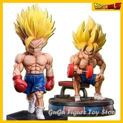 ZZOOI Dragon Ball Goku Gohan Vegeta Figures Muscle Fitness Anime Figure Super Saiyan DBZ Action Figurine PVC Statue Model Toy Gift