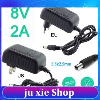 JuXie store 8V 2A 2000ma Power Supply AC DC Adapter Converter Wall Charger 100-240V Led Transformer 8volt Switching Power Supplies