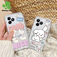 เคสสำหรับ OPPO Realme C53 C55 C35 C33 C31 C30 C30S C21Y C25Y C21การ์ตูนรูปสุนัขน่ารัก C20 C17ขอบลอน C12 C25 C15 C11 C3 C2มีลวดลายแบบ3มิติฝาหลังซิลิโคนนิ่มกันกระแทก