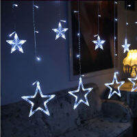 AC110V หรือ220V โคมไฟวันหยุด LED Fairy Star Curtain String Luminarias Garland ตกแต่งคริสต์มาสงานแต่งงาน2M