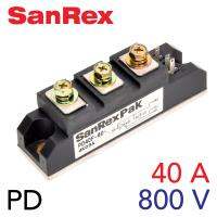 SanRex ไทริสเตอร์ โมดูล Thyristor/SCR Power Module 40A 800V (PD40F80)