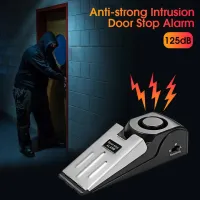 Home Security Door Stop Alarm 125db ประตูบล็อกการสั่นสะเทือนแบบพกพาประตู Doorstop สำหรับเดินทาง Security