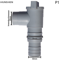 SHUNSHEN อะแดปเตอร์ปั๊มกรองสระว่ายน้ำ PVC 1ชุดทนทานอะแดปเตอร์สระว่ายน้ำพื้นดิน32มม. ปิดผนึกกันรั่วสำหรับชิ้นส่วนอุปกรณ์กลางแจ้ง