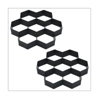 2 Pack Hexagon Pavement Mold, Patio Paving Mold Reusable Walk Path Maker for DIY Garden Concrete Path