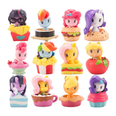 12Pcs My Little Pony Figure Ornaments Cartoon Q Figure Cake Topper DecorationRealisticChildren ToyCute DesignParty SuppliesDelicate