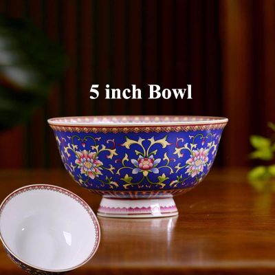 4.556 Inch Jingdezhen Ceramic Noodle Bowl Chinese Style Home Bone China Rice Bowls Fruit Mixing Container Kitchen Tableware