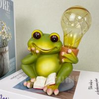 Resin Reading Owl Figurines Salor Light LED Lamp Animal Statue Home Garden Courtyard Branches Decoration Acccessories