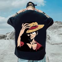 เสื้อยืดคอกลมเสื้อยืดผ้าฝ้ายพิมพ์ลาย 2022 Fashion Styles Retro Ins Style One Piece Anime Large Pattern Tshirt S-5XL